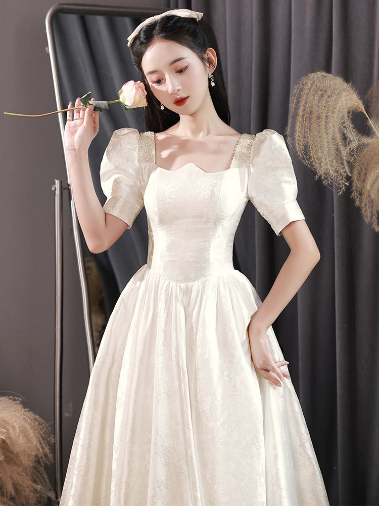 Elegant White A-Line Long Prom Dress for Sweet Princess Birthday Party - Formal Evening Gown for Homecoming, Quinceañera, and Special Occasions