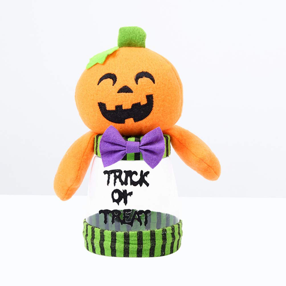 ABOOFAN Halloween Pumpkin Cookie Jar - Candy Holder & Party Decor for Halloween, Thanksgiving, Fall - Miniature Pumpkin Decor for Home, Office, Kitchen