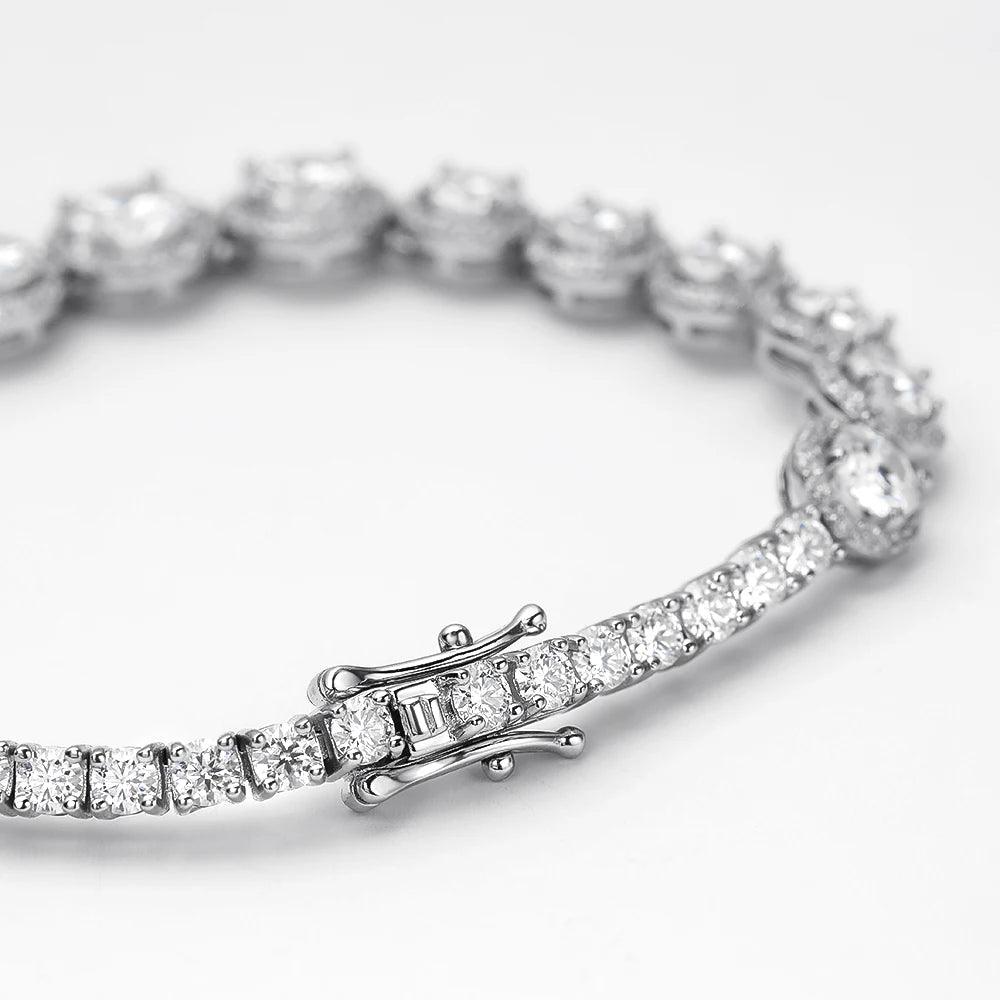 Serenity Moissanite Bracelet for Women - GRA Certified, 925 Sterling Silver, 18K Gold Plated Elegant Jewelry for Wedding, Anniversary & Special Occasion Gifts