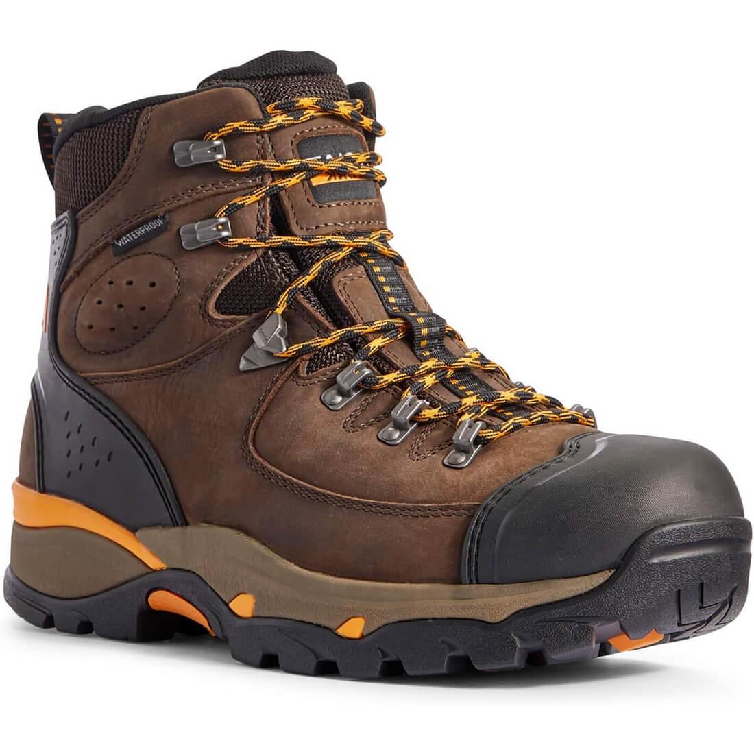Endeavor 6 Inch Soft Toe Waterproof Work Boots for Men - Chocolate Brown - Slip Resistant & Comfortable - Ideal for Construction, Hiking & Outdoor Work
