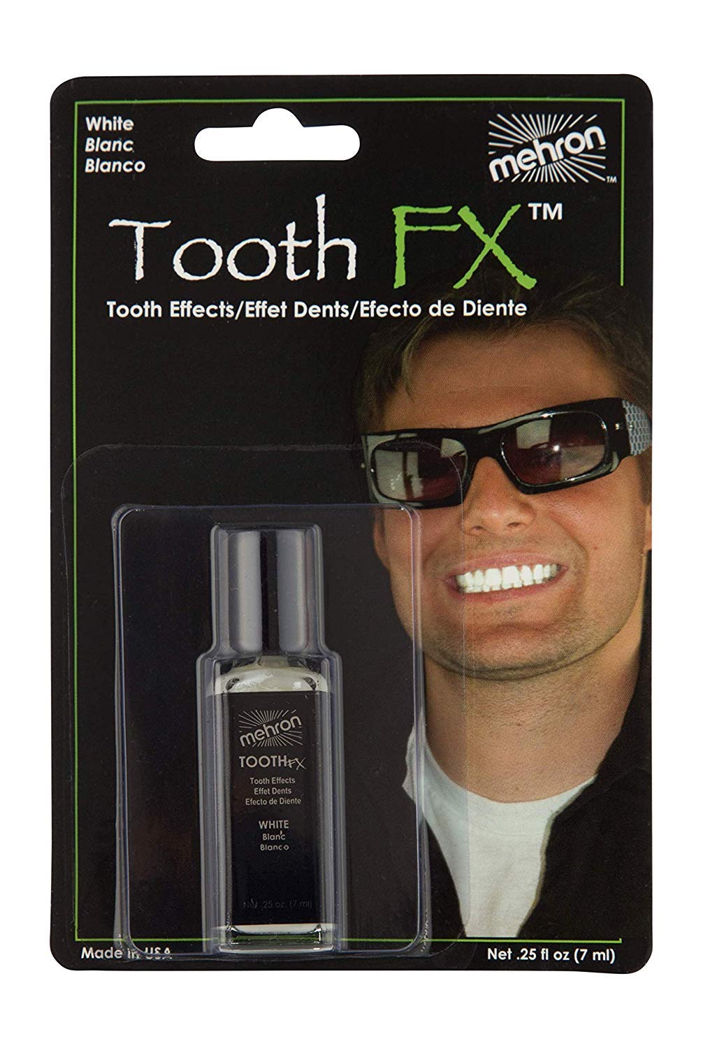 Mehron Makeup Tooth FX Kit with Brush - Special Effects White Tooth Makeup for Halloween, Movies, Theater & Cosplay - 0.25 oz Professional Costume Makeup for Scary, Zombie & Vampire Looks