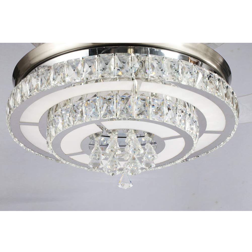 42 Inch Crystal Ceiling Fan with Light and Remote Control - 3 Speed Adjustable, Modern Retractable Chandelier Fan for Living Room, Bedroom, Dining Room - Energy Efficient Indoor Cooling & Stylish Lighting Solution