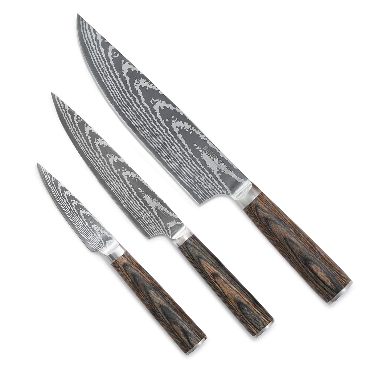 Bobby Flay by GreenPan Premium Stainless Steel 3-Piece Knife Set - Professional Chef Knives for Cooking, Slicing & Dicing - Perfect for Home Kitchens & Culinary Gifts