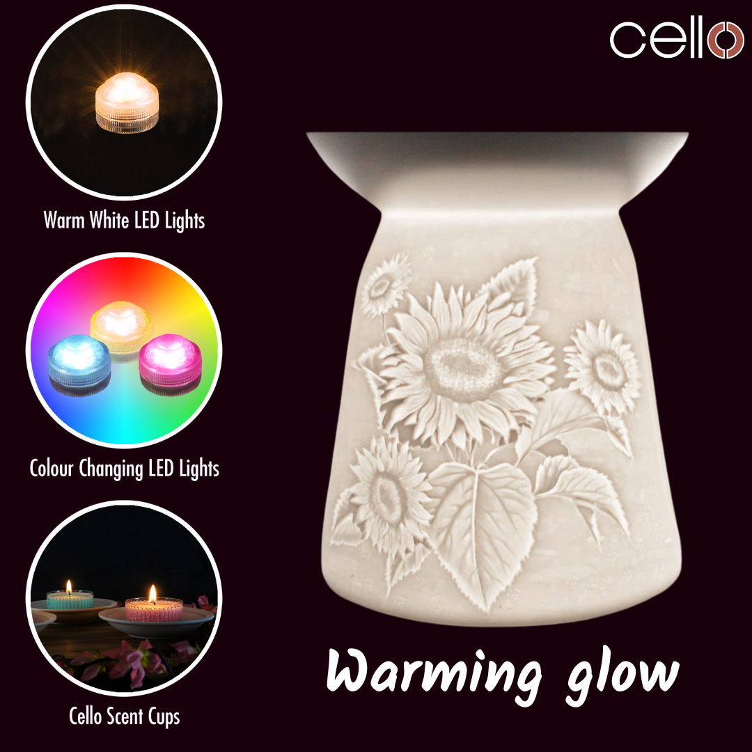 Premium Cello Porcelain Tealight Holder - Elegant Decorative Candle Burner for Home, Wedding & Party Decor | Perfect for Summer Nights, Romantic Dinners & Spa Relaxation