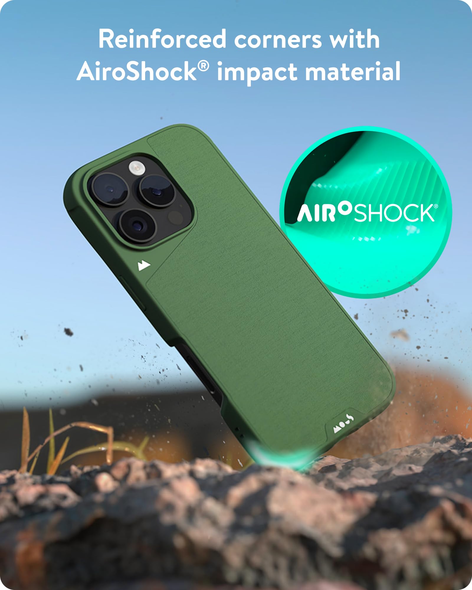 Mous iPhone 16 Pro Case MagSafe Compatible - Limitless 6.0 Protective Shockproof Phone Cover - Forrest Green - Perfect for Outdoor Adventures & Daily Protection
