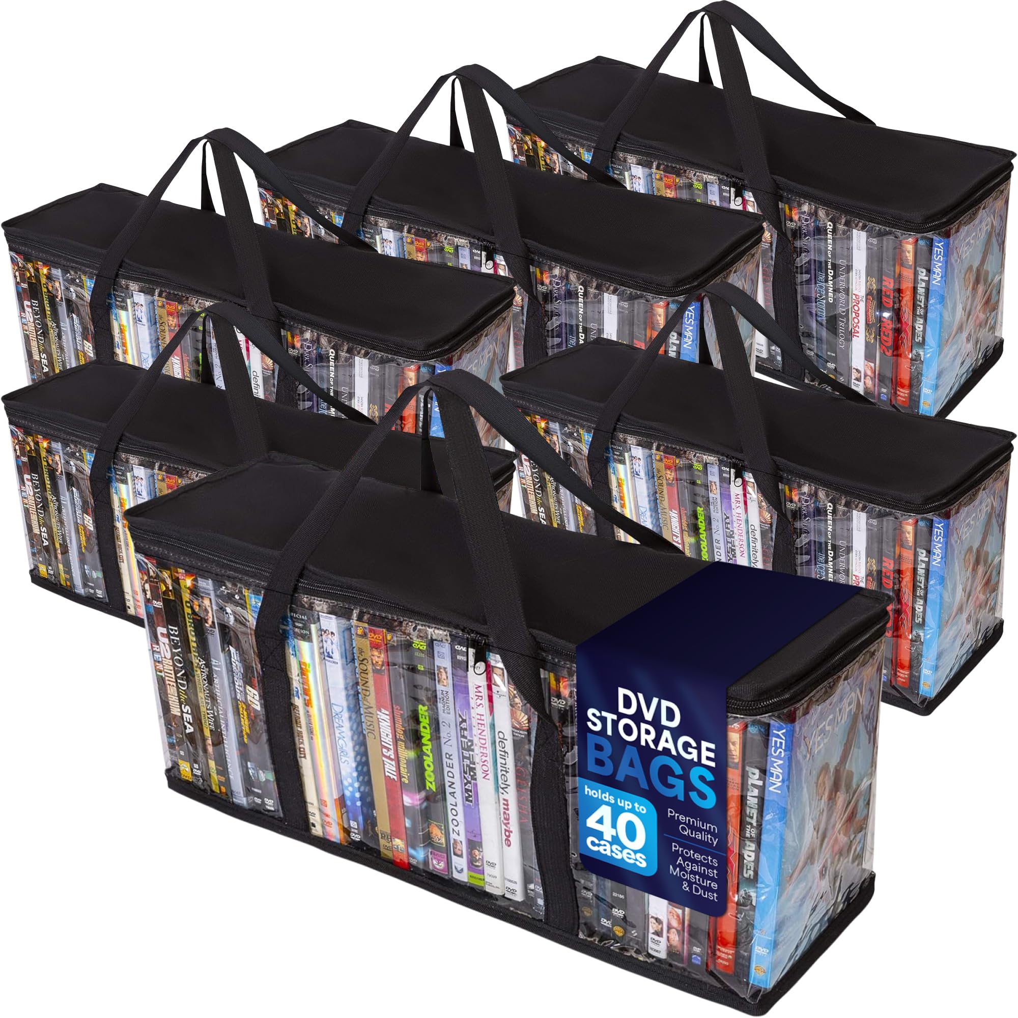 Besti Premium DVD Storage Bags (6-Pack) - Holds 240 Movies, Video Games & Blu-ray Discs | Durable Travel Case for Media Organization | Stackable & Portable | Perfect for Home Theater, Road Trips & Gaming Collections