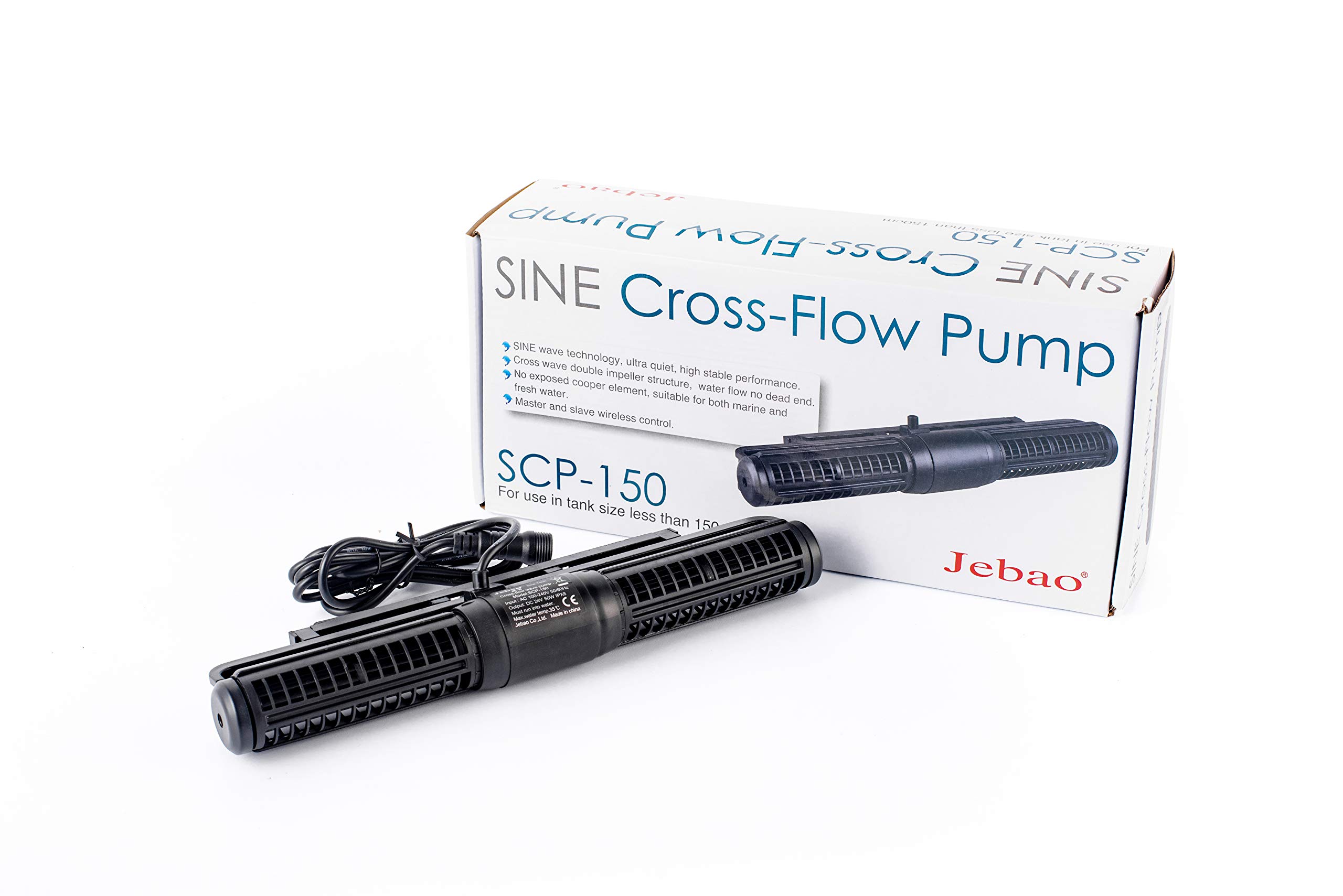 Jebao SCP-150 Sine Cross Flow Pump Wave Maker with Controller - Powerful Aquarium Water Circulation for Saltwater & Reef Tanks - Perfect for Marine Life, Coral Growth & Water Movement