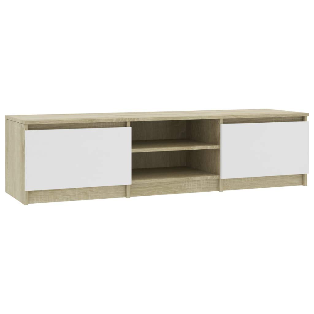 Modern TV Stand Entertainment Center with 2 Doors & 2 Shelves - 55