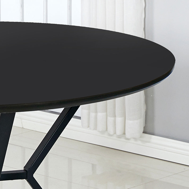 TANI 43-Inch Round Dining Table - Black Wood Kitchen Table for Small Spaces | Perfect for Breakfast Nook, Apartment Dining, and Cozy Kitchen Settings