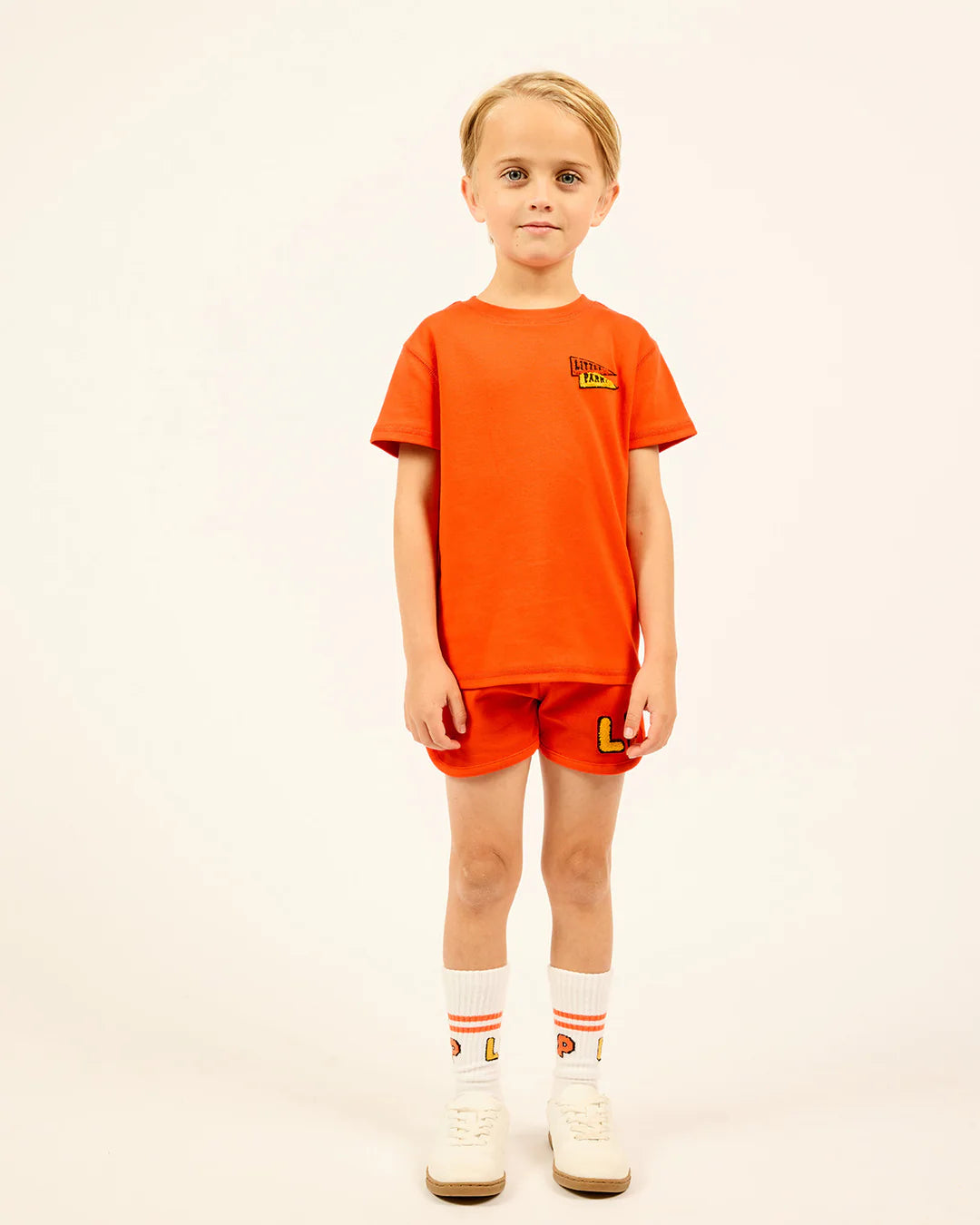 Little Parni Orange Flag Patch Crewneck Sweatshirt - Stylish & Comfortable Pullover for Casual Wear, Street Fashion & Everyday Outfits