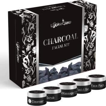LyckaGlow Activated Charcoal Facial Kit - 5-in-1 Anti-Acne Treatment for Clear & Bright Skin | Premium Skincare for Teens & Young Adults (250g) | Perfect for Daily Deep Cleansing & Blackhead Removal