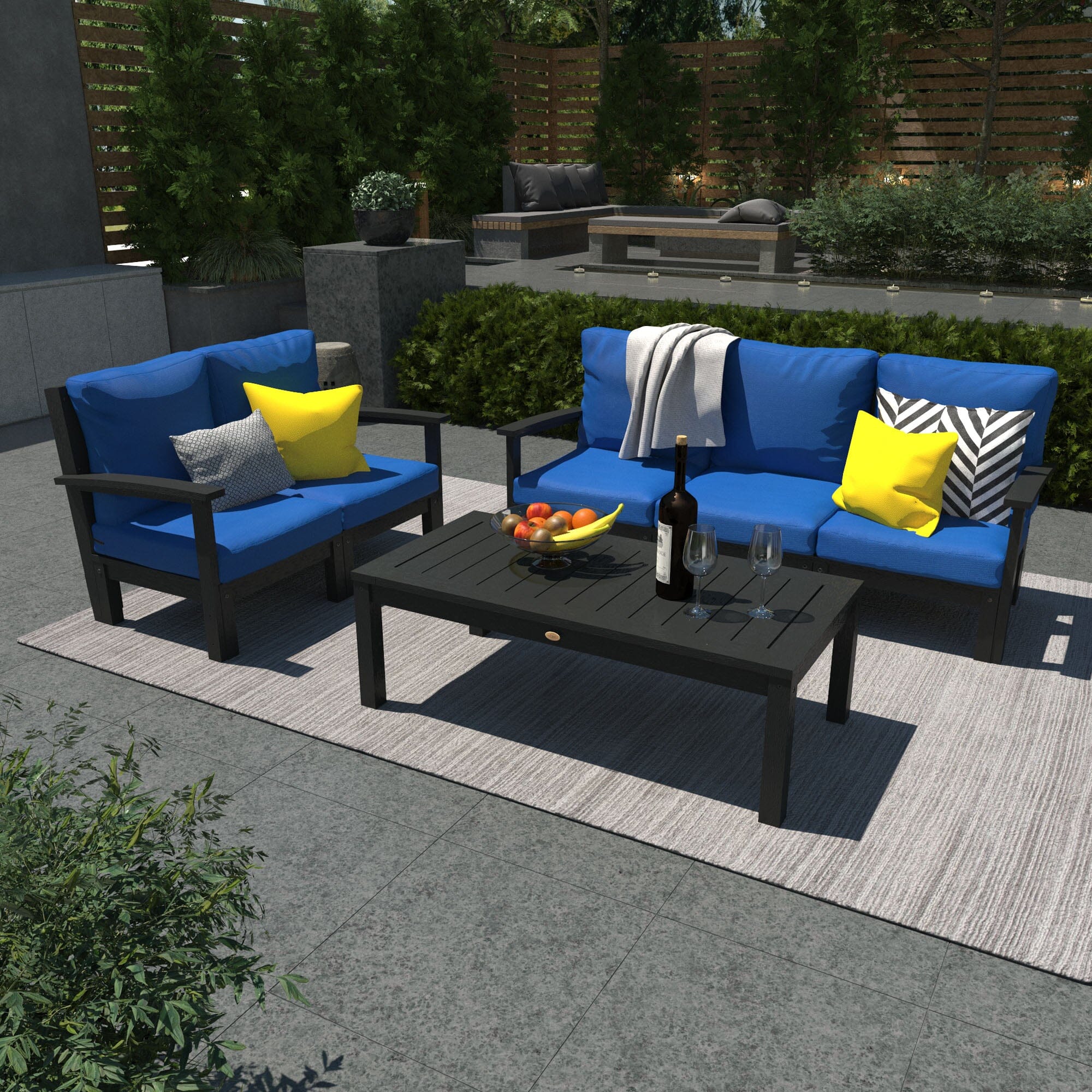 Custom Deep Seating Outdoor Furniture Set - Sofa, Loveseat & Conversation Table for Patio, Garden, Poolside & Backyard Relaxation