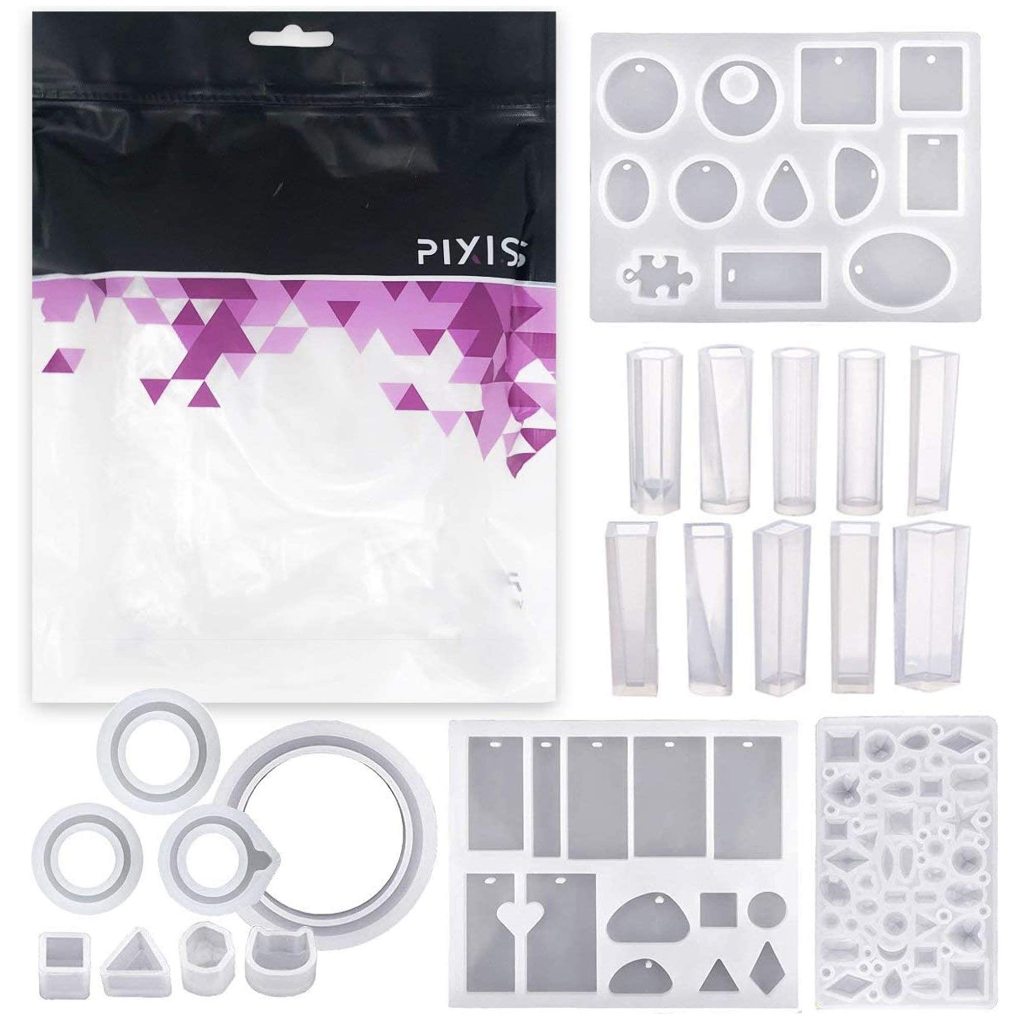 Pixiss Resin Molds for Jewelry Making - DIY Earring Epoxy Molds Kit for Pendants, Charms & Resin Crafts - Perfect for Handmade Jewelry, Gifts & Creative Projects