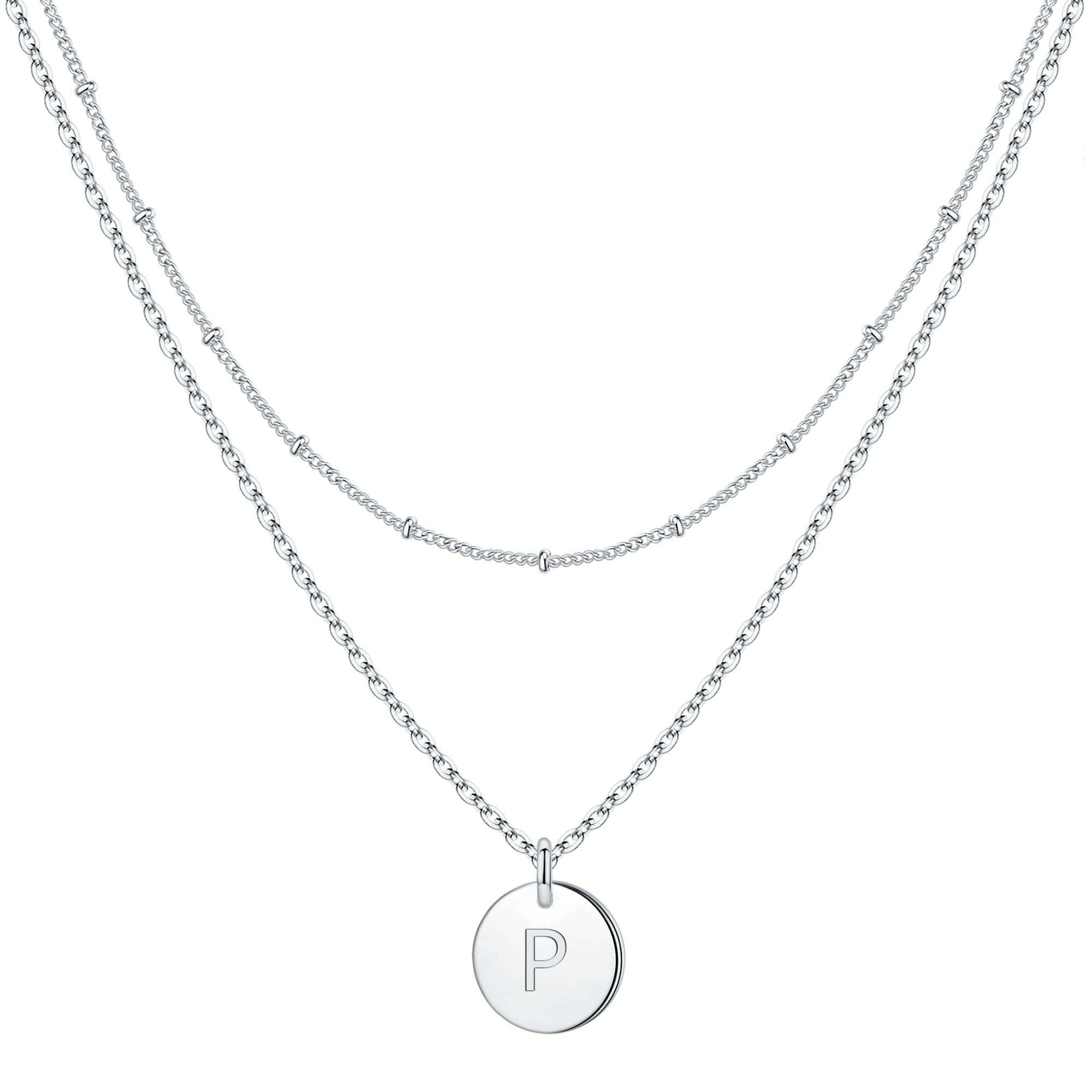 Personalized Initial Necklaces for Women & Girls - Gold, Silver, Rose Gold Double-Sided Engraved Hammered Coin Pendant, Layered Jewelry Gift for Easter, Birthday & Special Occasions | Perfect for Teens, Daughters & Best Friends