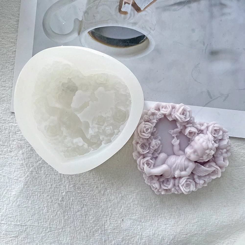 Premium Angel Silicone Mold Set for DIY Soap, Candle & Fondant Crafts - Perfect for Baby Showers, Birthday Parties & Cake Decorations - Ideal for Home Baking, Wedding Favors & Holiday Gift Making