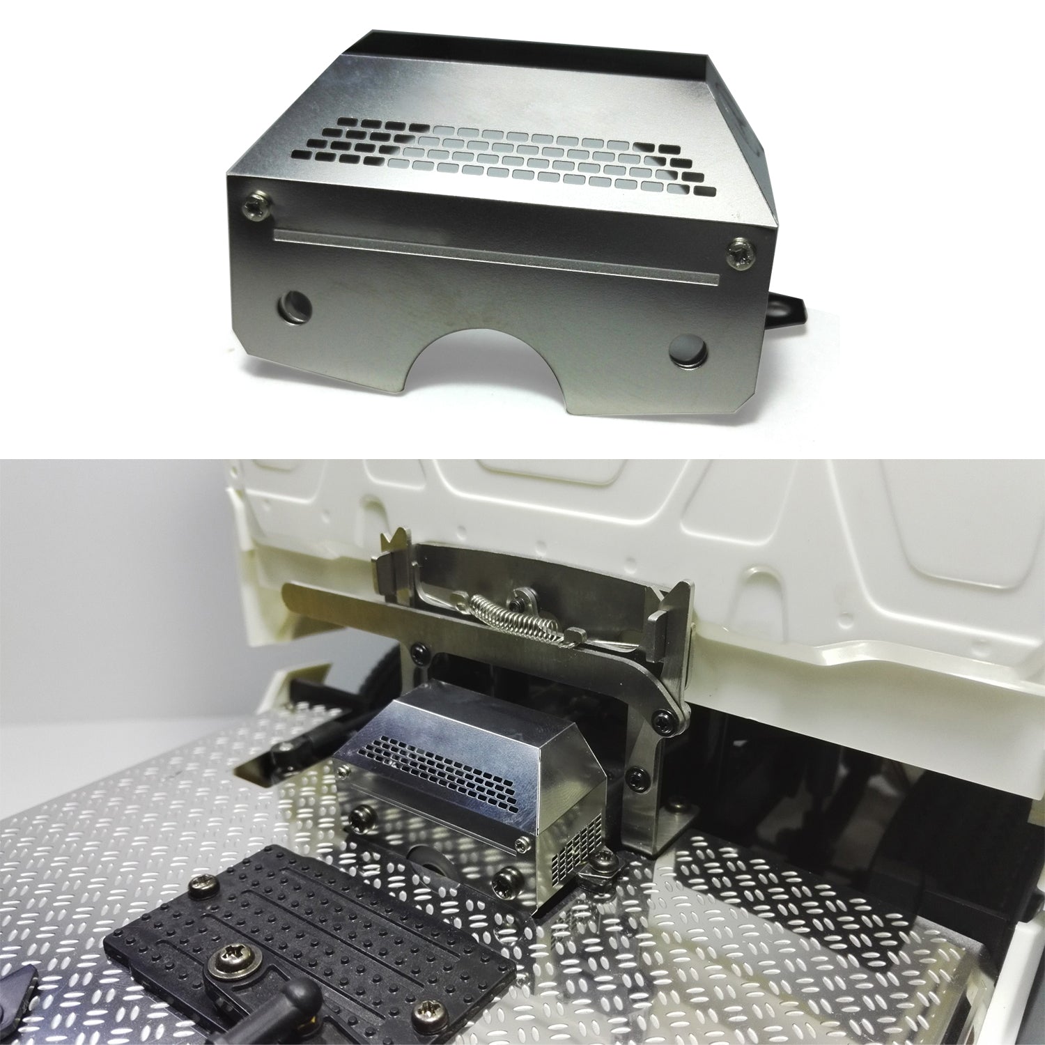 Universal 1/14 Scale Metal Hood Bonnet Cover for RC Tractor 56348 3363 1851 - Durable Upgrade Spare Part for Radio Controlled Car Models - Perfect for RC Car Repair, Replacement & Customization Projects