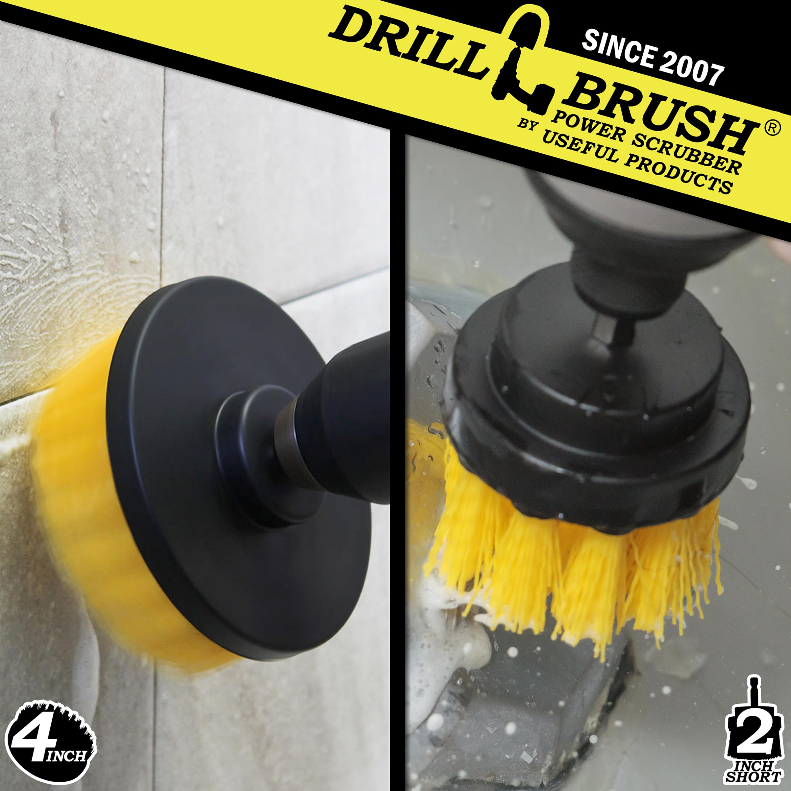 Drill Brush Kit for Cleaning - Power Scrubber Brush Set with Attachments for Bathroom, Shower, Bathtub & Grout - Heavy Duty Drill Brush Accessories for Deep Cleaning Bath Mats & Tiles