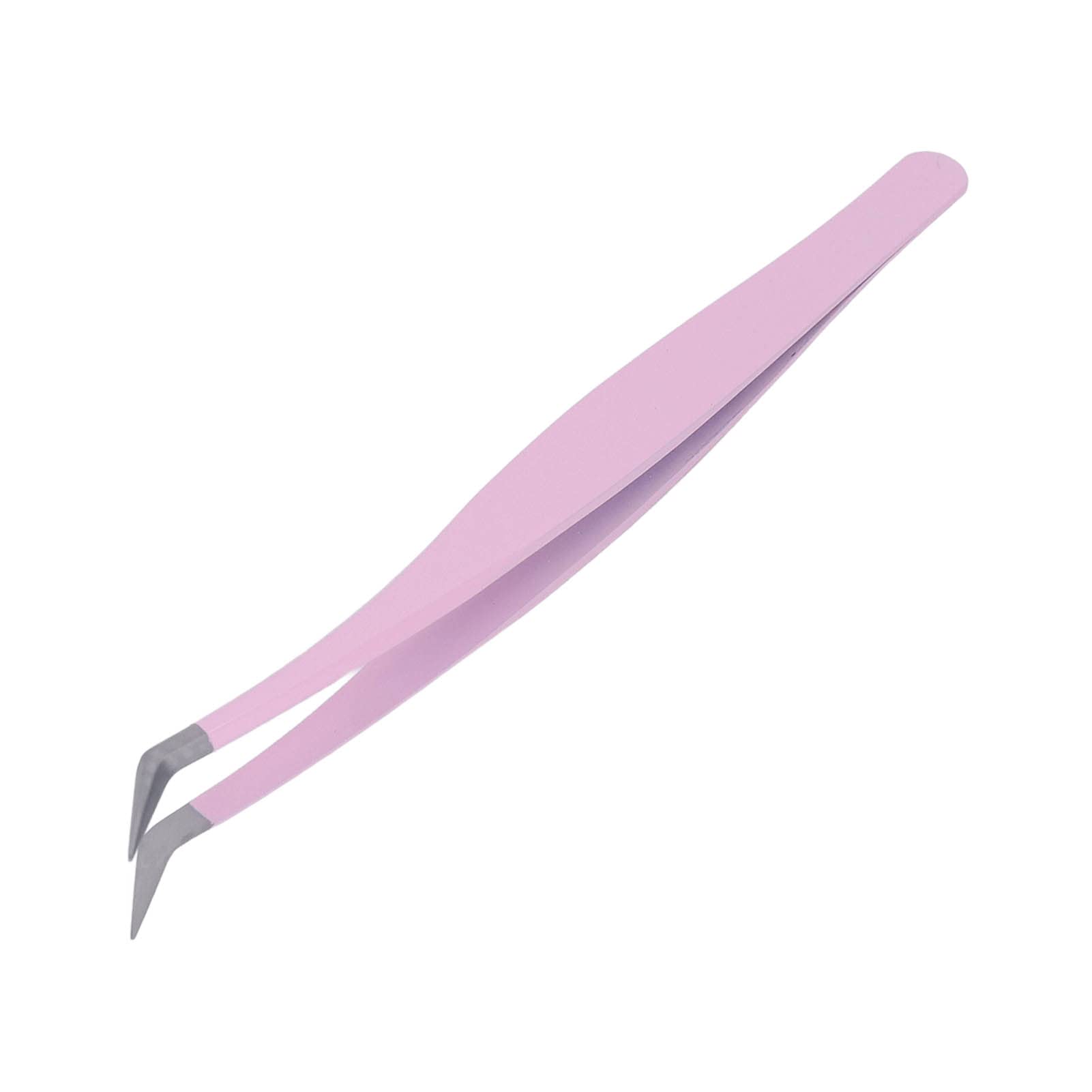 Professional Stainless Steel Eyelash Extension Tweezers - Precise Bent Tip for Fanning & Volume Lashes - Perfect for Salon, DIY & Professional Lash Artists