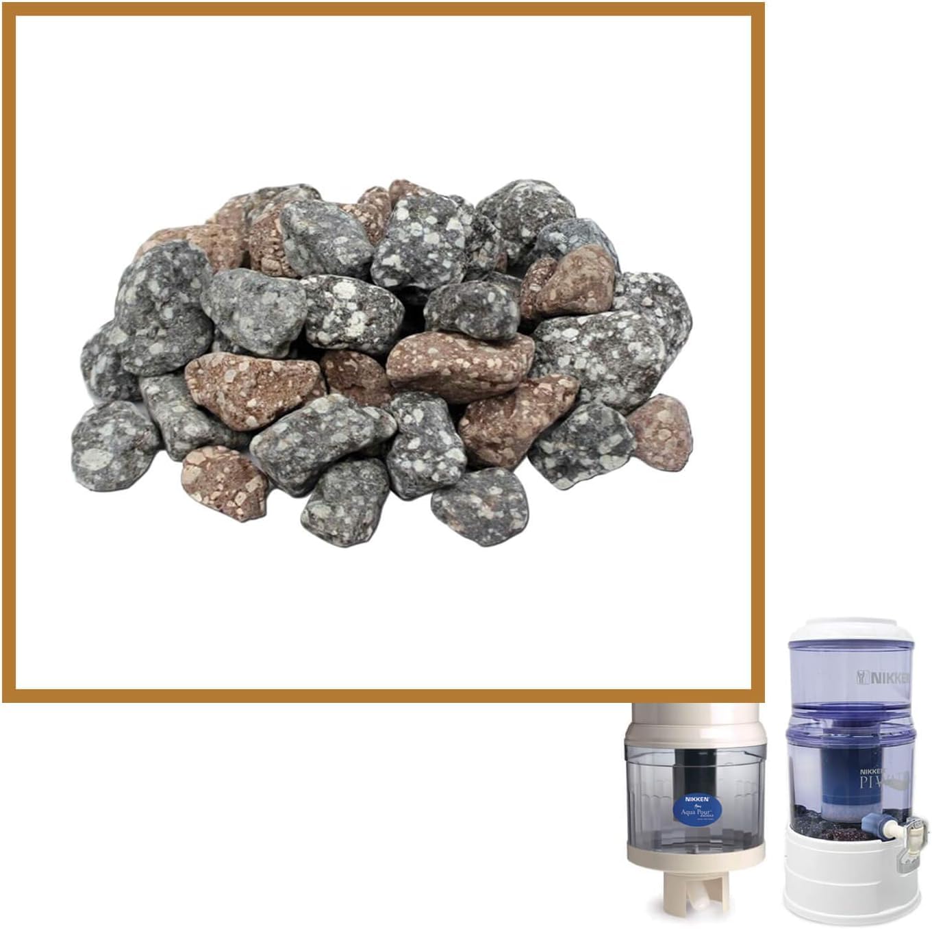 Nikken PiMag Water Filter Alkaline Mineral Stones Replacement for Aqua Pour Gravity Water System 1360 - Natural Alkaline Drinking Water Filter Stones for Home, Travel & Outdoor Use