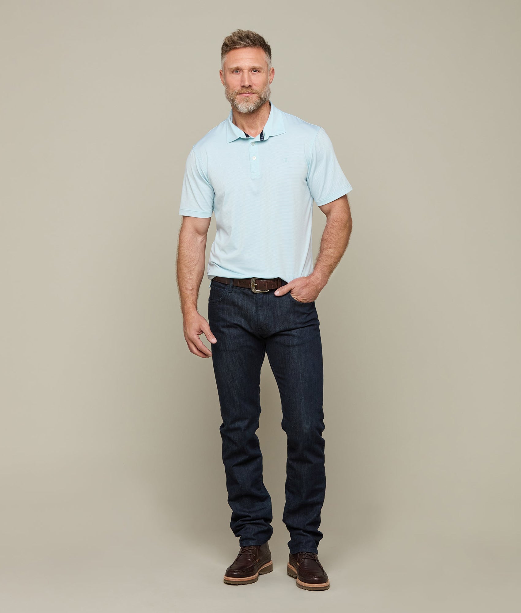 Lucchese Men's Turquoise Golf Polo Shirt - Breathable Performance Polo for Golf, Casual Wear & Outdoor Activities