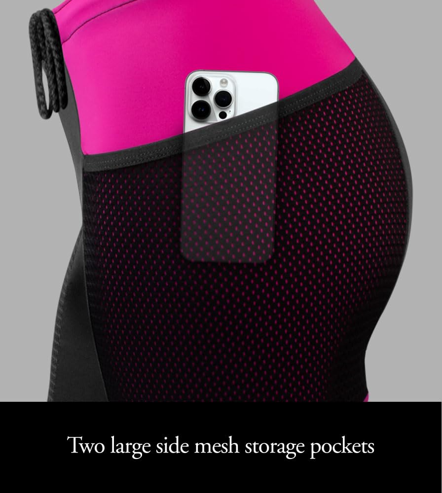 Women's Gel Touring Padded Bike Shorts for Long Distance Cycling - Breathable Mesh Pockets & Comfortable Gel Padding - Made in USA - Perfect for Road Biking, Spinning Classes & Outdoor Adventures