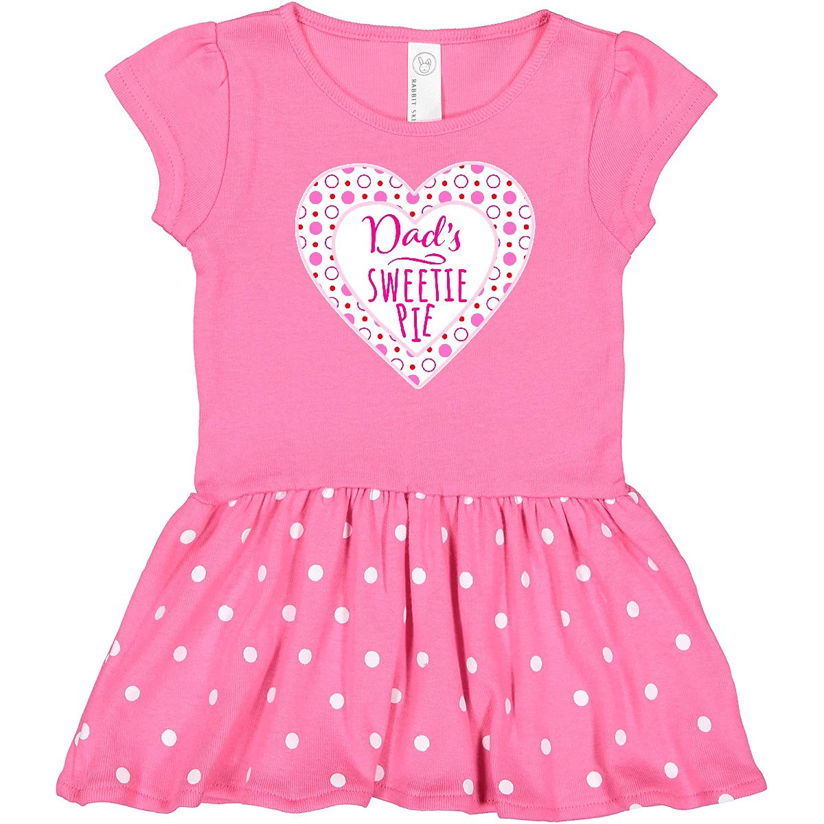 Inktastic Dad's Sweetie Pie with Pink Hearts Infant Baby Girl Dress - Perfect for Family Photos, Birthday Parties & Special Occasions