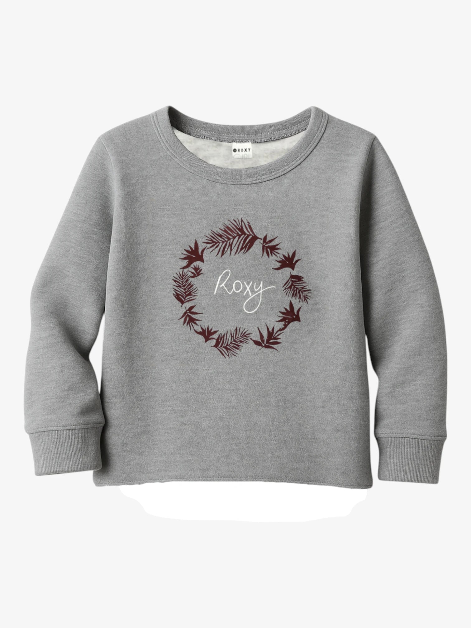 Roxy Winterbright Girls' Crew Neck Sweatshirt - Soft & Warm Fleece Pullover for Winter - Trendy Grey Hoodie for School & Outdoor Activities