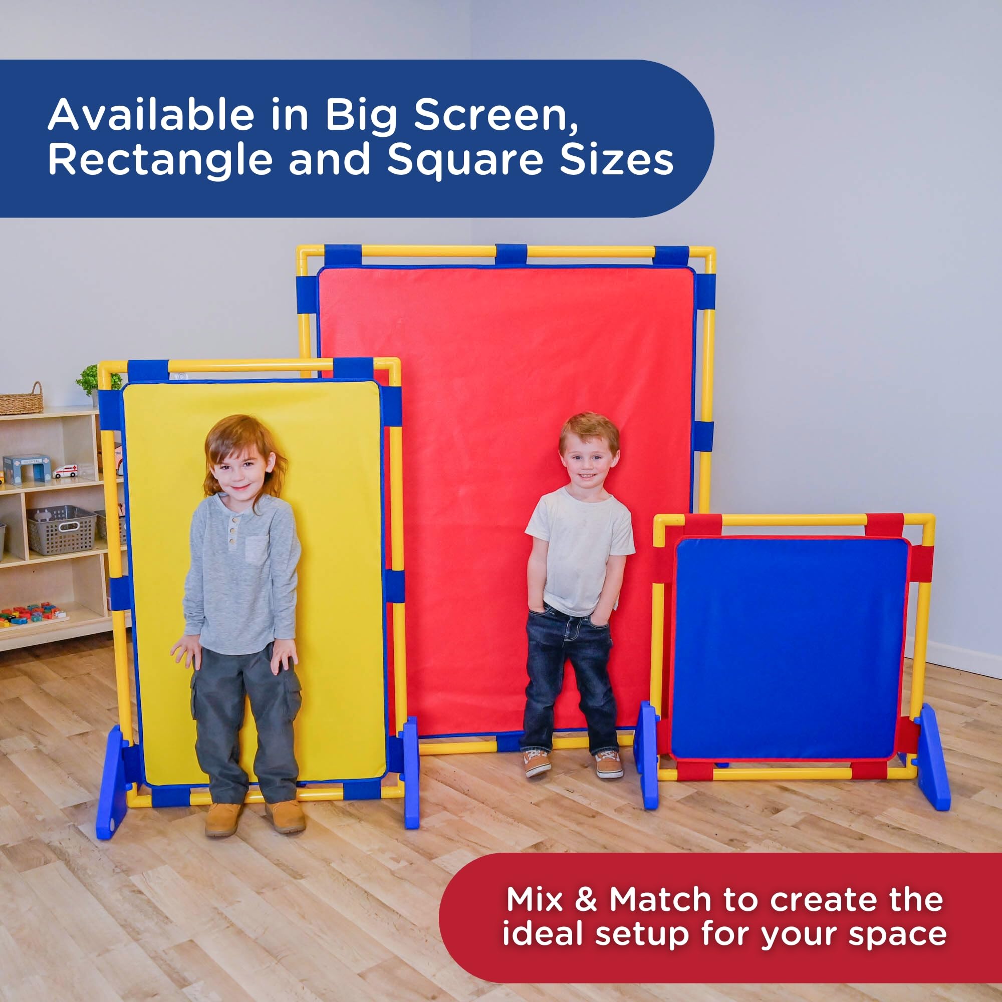 Children's Factory Big Screen PlayPanel - Kids Room Divider & Classroom Privacy Screen in Sky Blue | Perfect for Daycare Centers, Preschools & Home Play Areas