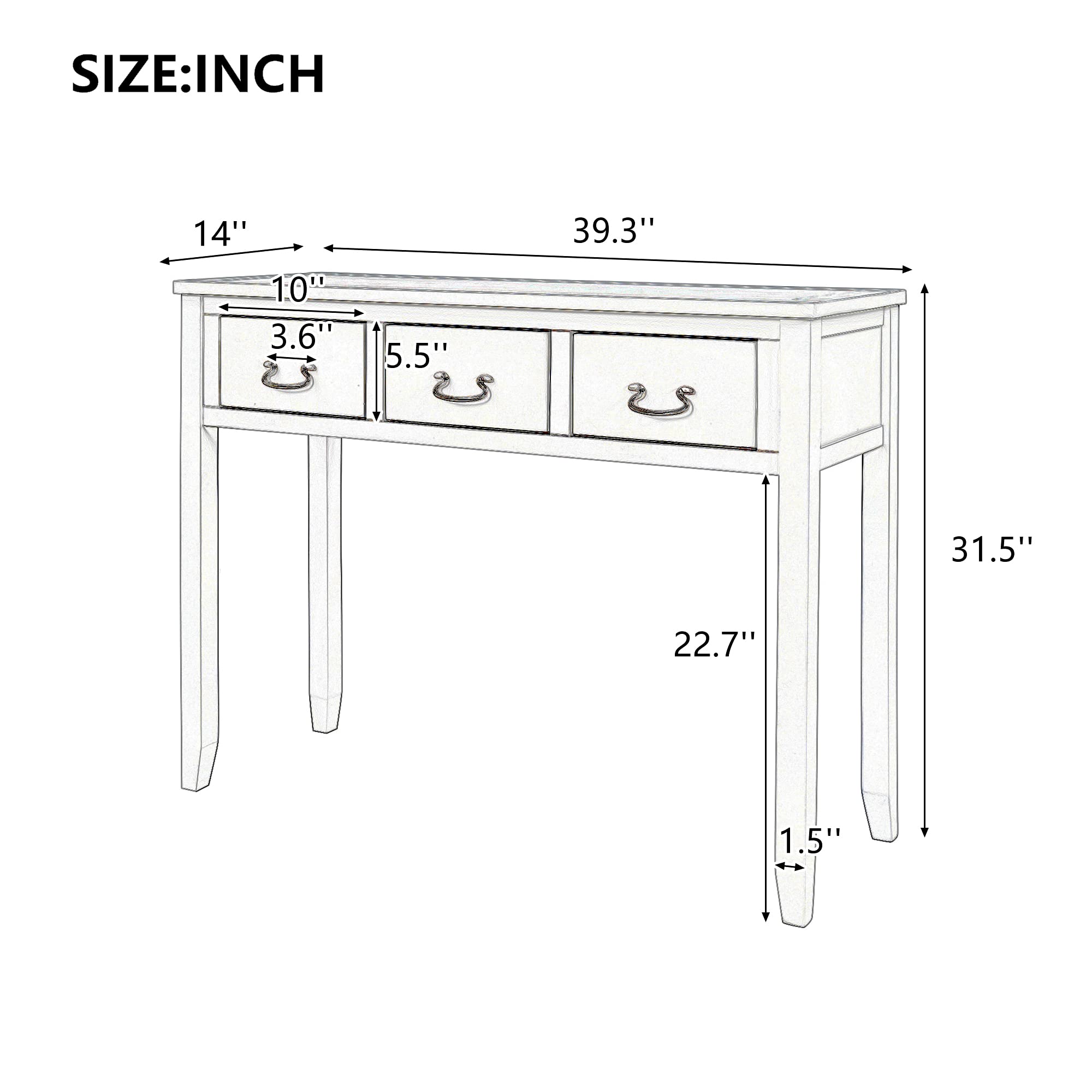 Modern Retro Style Console Table with 3 Storage Drawers - Solid Wood Sofa Table, Entryway Sideboard & Hallway Buffet Table - Perfect for Living Room Decor, Small Space Organization & Entry Storage (Brown-2)