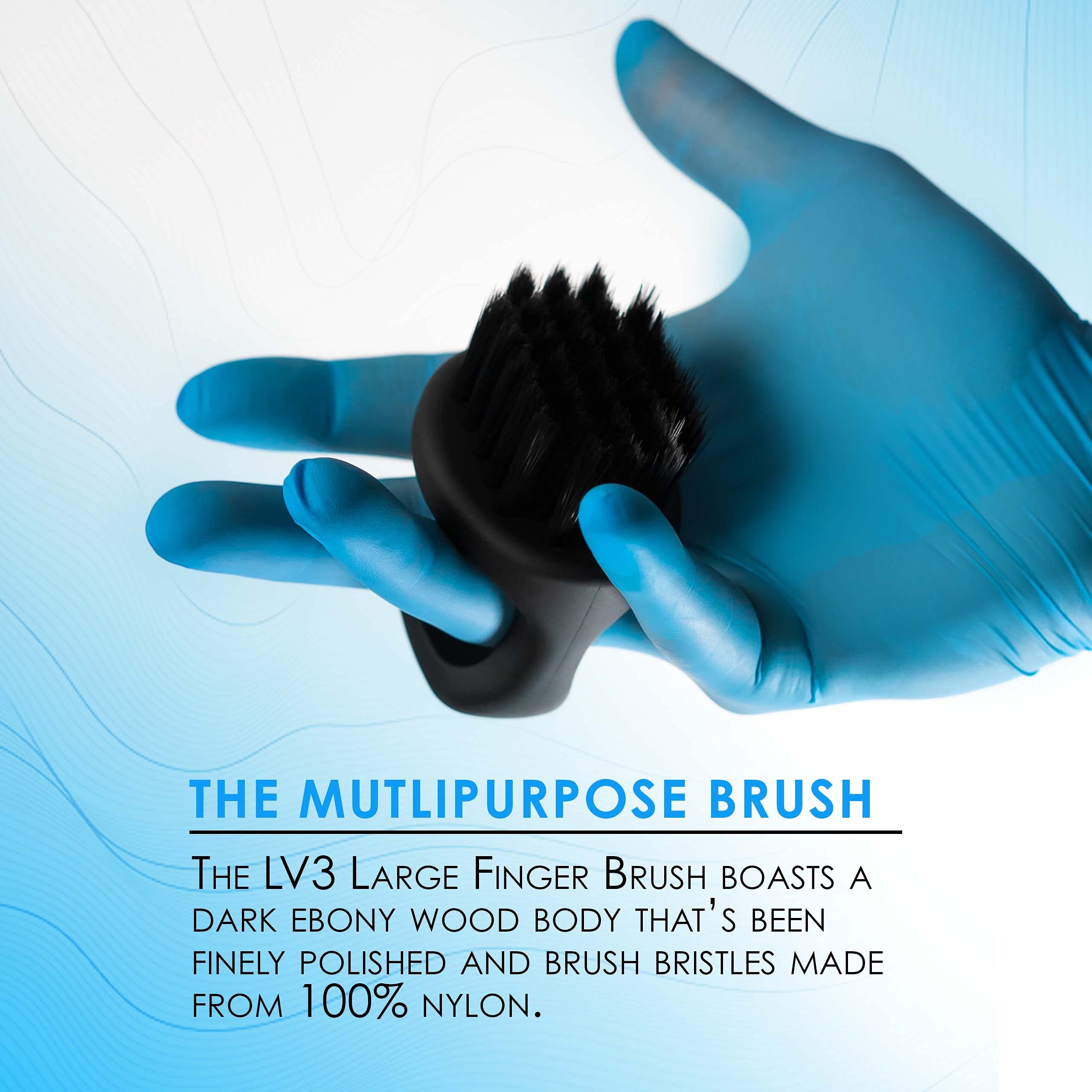 Professional Level 3 Large Finger Brush for Barbers - Premium Nylon Bristle Hair Clipper Brush - Gentle Yet Firm for Styling & Detangling - Perfect for Barber Shops, Home Haircuts & Personal Grooming