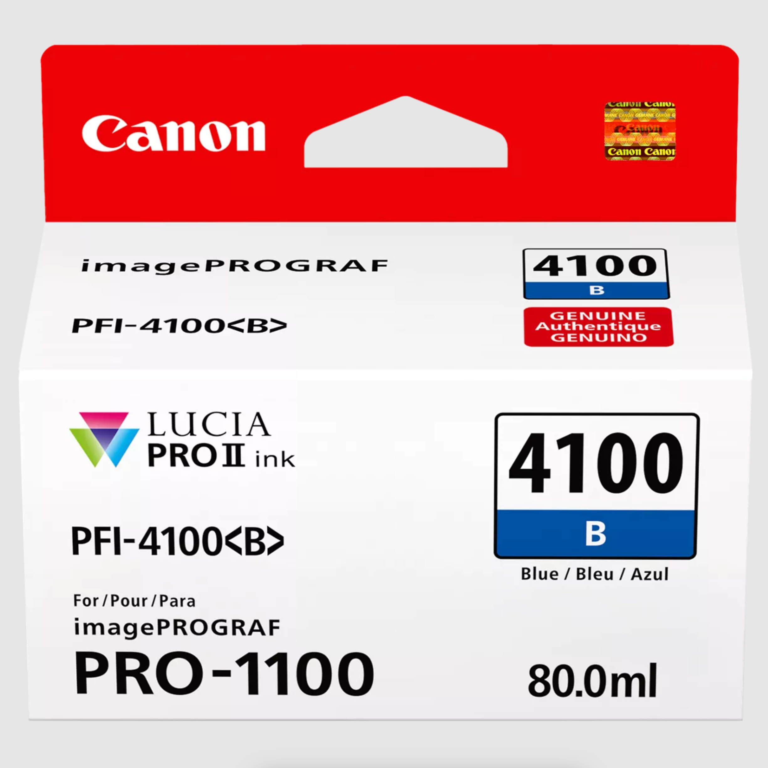 Canon PFI 4100 Blue Pigment Ink Tank (80mL) - Compatible with PRO 1100 Printer | High-Quality Photo Printing for Professional Photographers & Artists