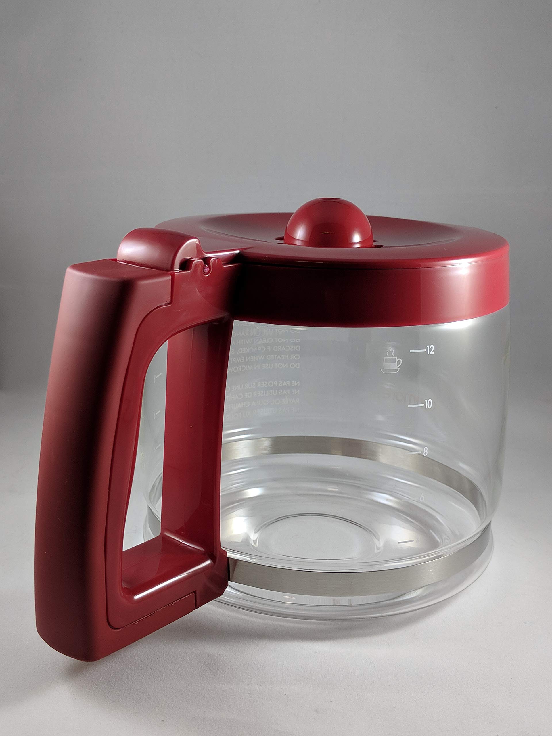 Original Replacement Carafe for Kenmore 100.40707310 Coffee Maker - OEM Compatible Glass Coffee Pot with Red Handle & Lid - Perfect for Home, Office, or Restaurant Use