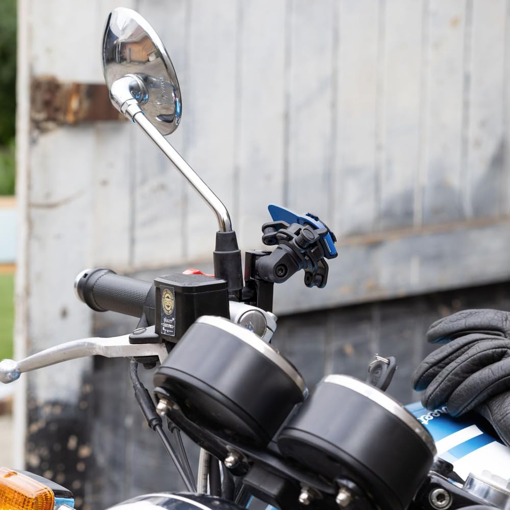 Quad Lock Motorcycle Phone Mount Kit - Universal Brake Clutch Handlebar Mount with Vibration Dampener for iPhone 14 Pro Max & Android | Secure Riding Phone Holder for Adventure Biking & Commuting