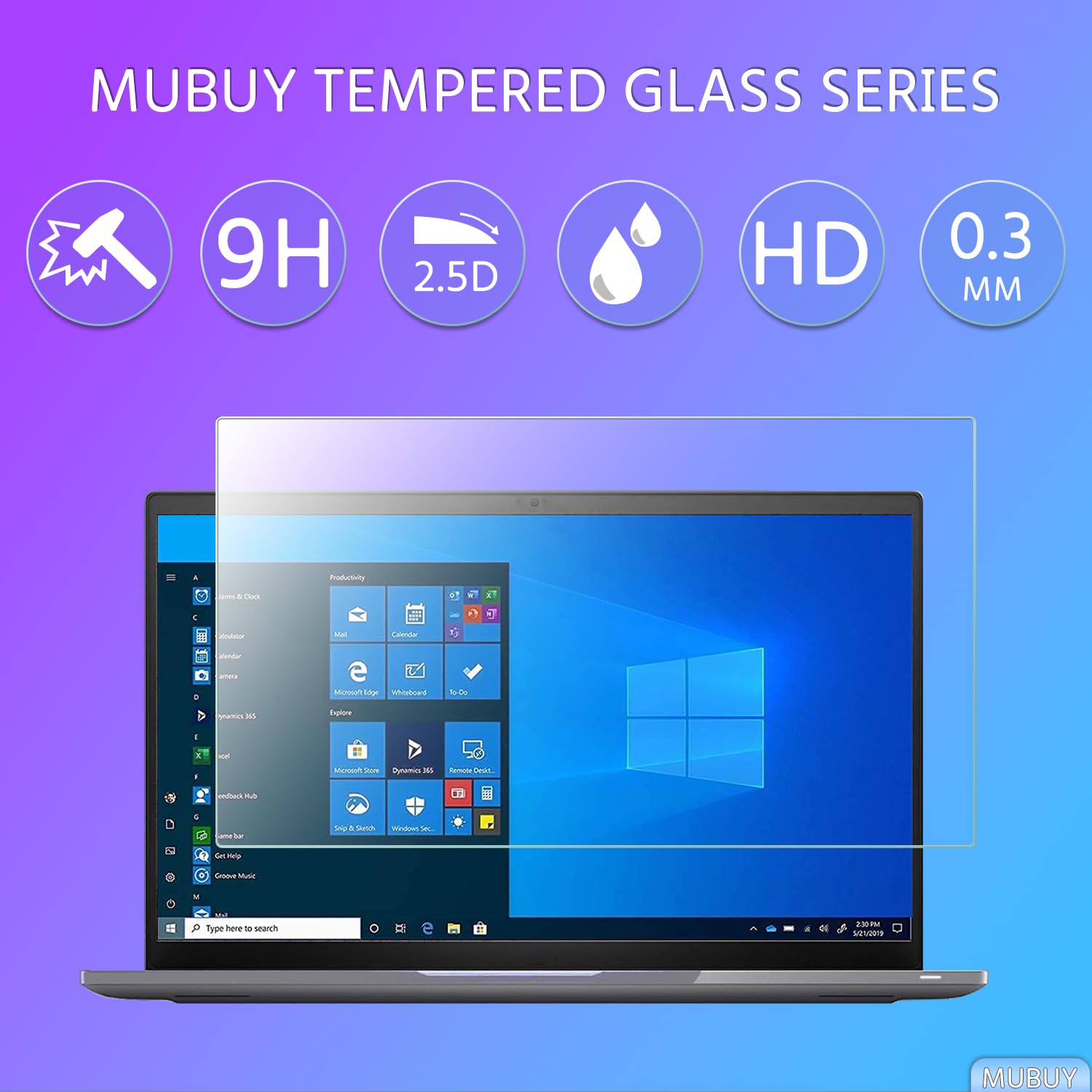 15.6 Inch Portable Monitor Screen Protector - Tempered Glass, 9H Hardness, 16:9 Aspect Ratio - Compatible with ARZOPA, MNN, KYY, VILVA, ASUS, FANGOR, ViewSonic, QQH 15.6