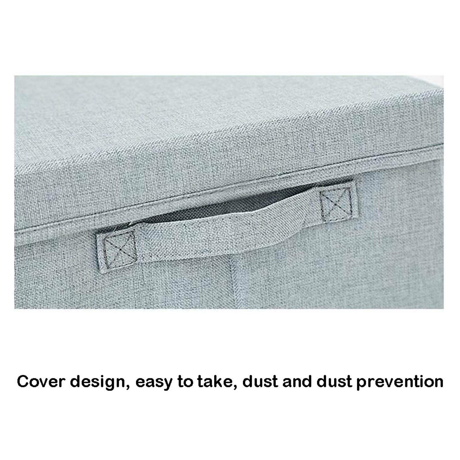 Foldable Fabric Storage Bins with Lids & Handles - 4-Pack Gray Rectangle Organizer Boxes for Closet, Shelf, Home & Office Organization - Perfect for Bedroom, Kids' Room, and Laundry Storage