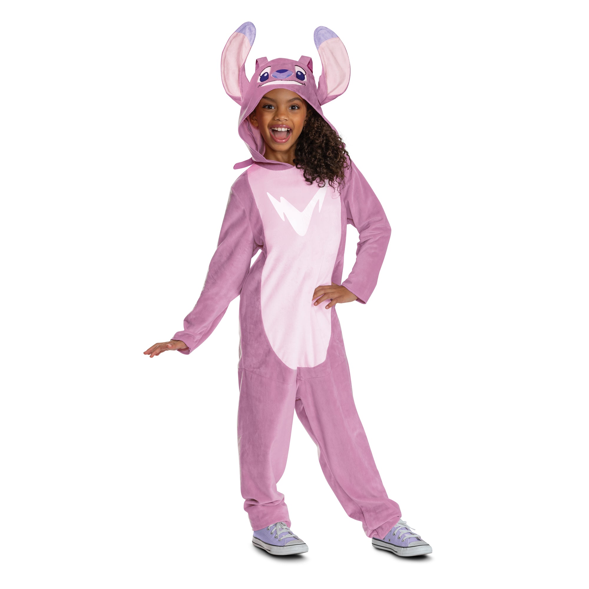 Angel Classic Stitch Hooded Jumpsuit Costume for Kids - Perfect for Halloween, Cosplay & Disney Themed Parties