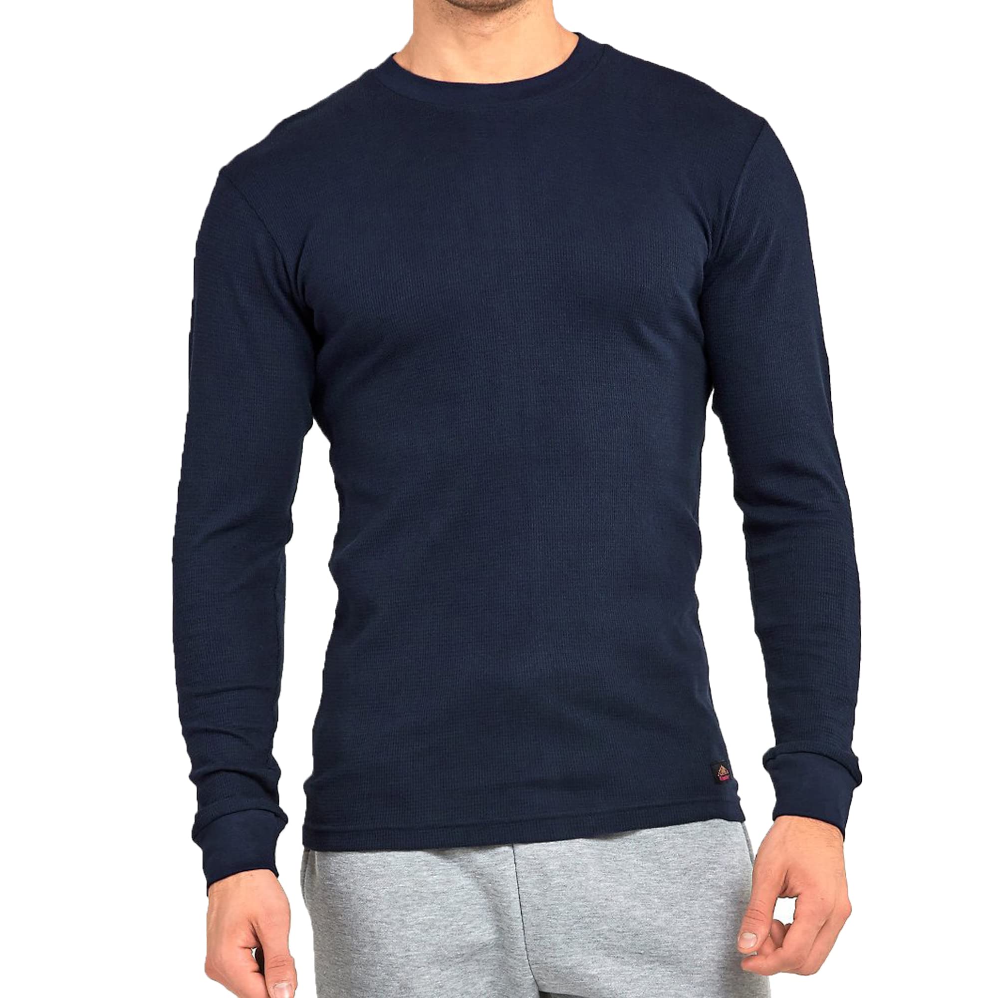 SLM Men's 100% Cotton Thermal Henley Undershirt - Waffle Knit & Plain Style for Winter Warmth - Perfect Base Layer for Cold Weather, Outdoor Activities & Layering