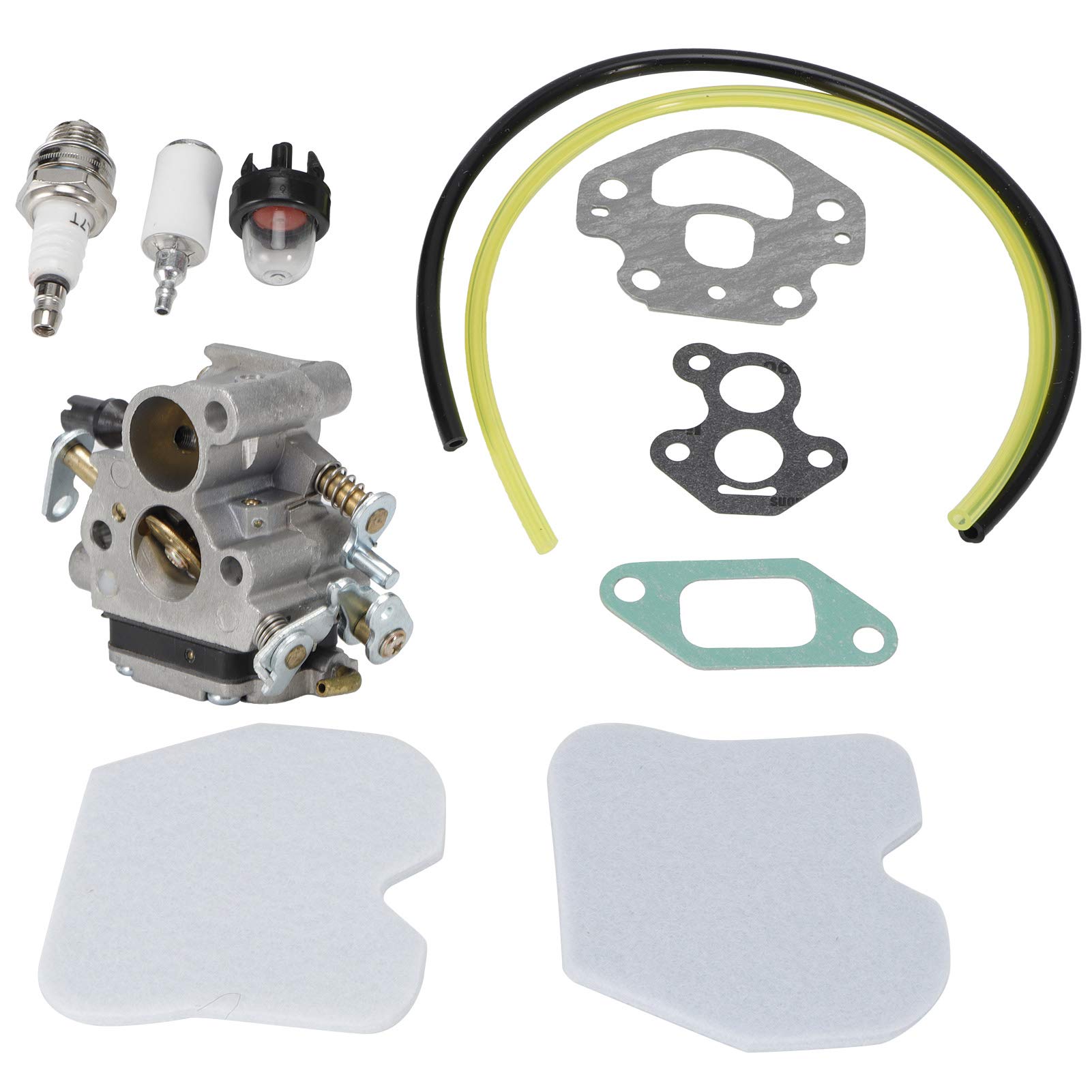 Germerse Carburetor Kit & Spark Tester - Compatible with Weedeater Chainsaw 586936202, Chainsaw Parts, Engine String Trimmer - Ignition Coil & Carburetor Replacement for Home, Farm & Outdoor Power Equipment Maintenance