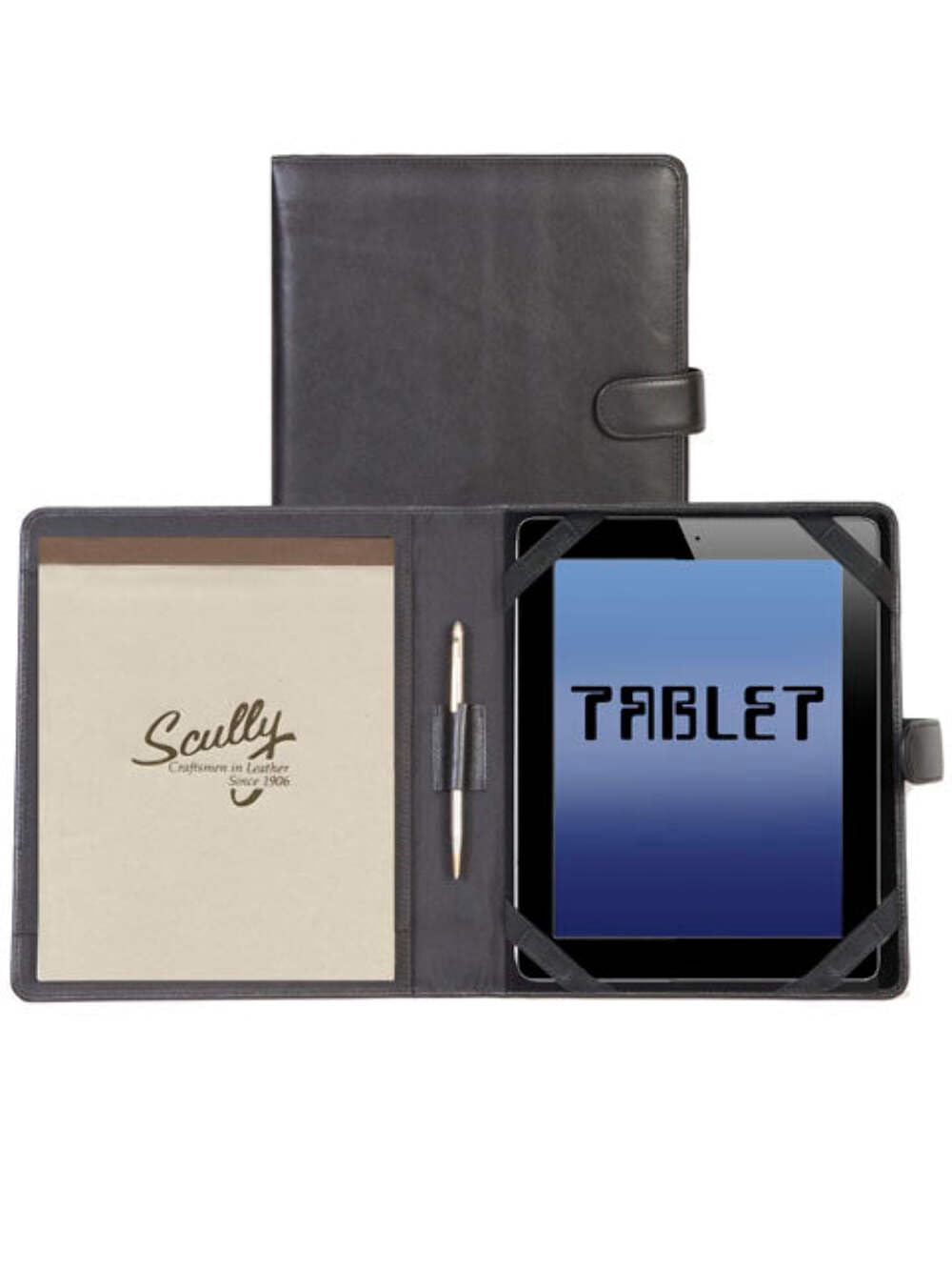 Premium Leather Tablet Cover & Padfolio for iPad - Chocolate Brown, Business & Travel Organizer with Notepad Holder - Perfect for Office, Meetings, and Professional Use