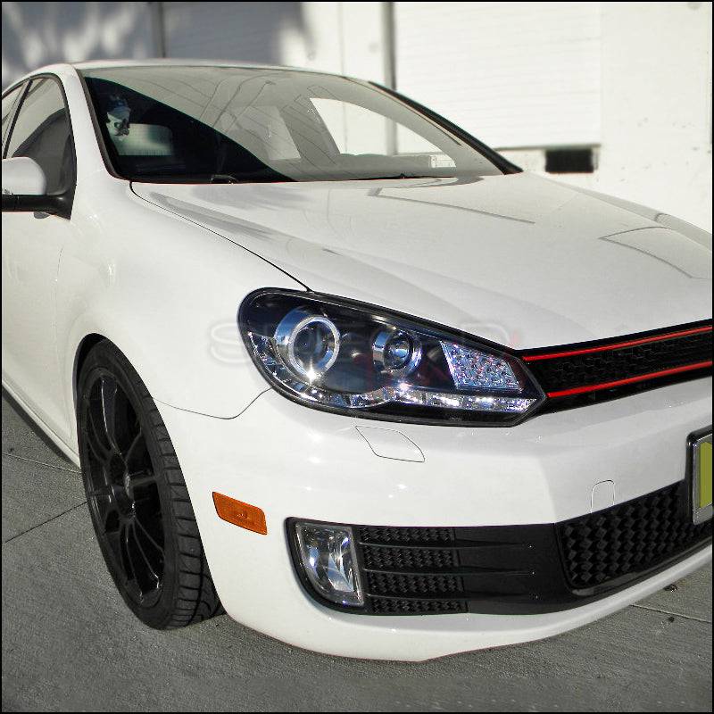 R8 Style LED Projector Headlights for 2009-2012 Volkswagen Golf - High Brightness, Easy Installation - Perfect for Night Driving & Car Upgrades