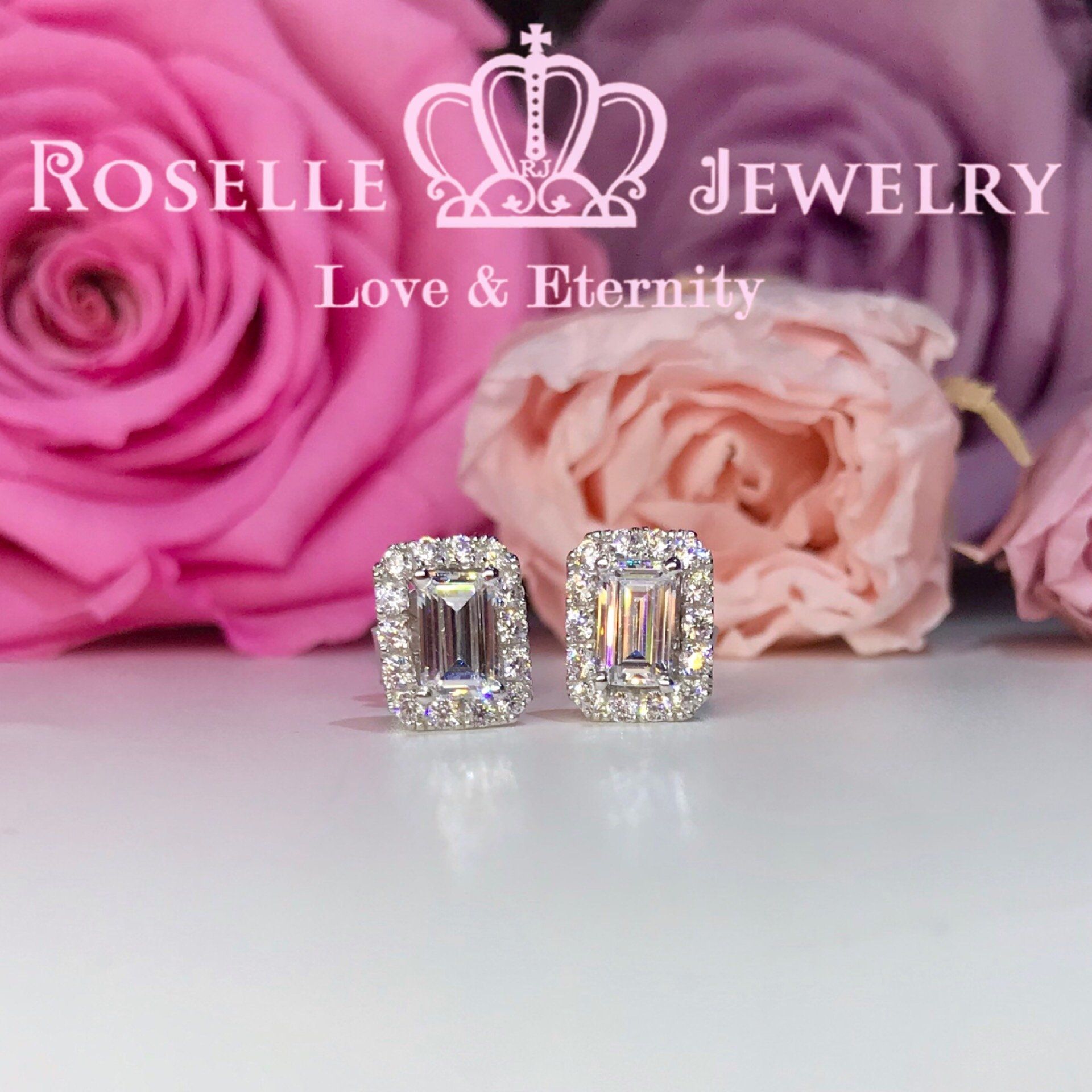 Emerald Cut Stud Earrings - Detachable 14K Gold Plated Dangle Earrings for Women | Perfect for Weddings, Parties & Everyday Elegance