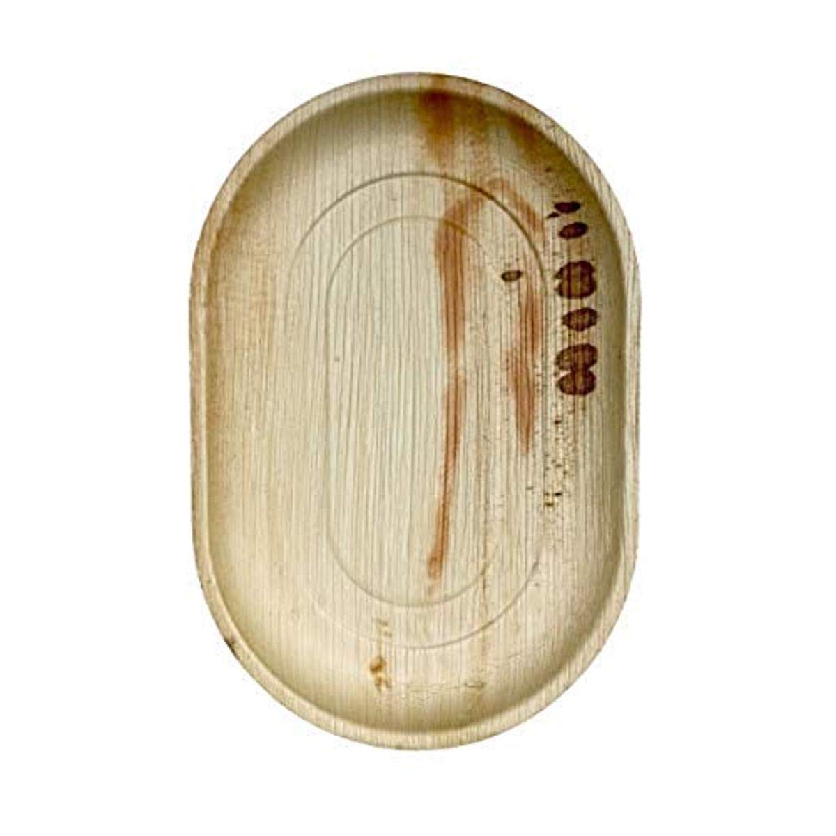 Organic Oval Palm Leaf Plates - 17x11.5 Inch Biodegradable Disposable Plates (100 Pack) - Eco-Friendly Compostable Dinnerware for Parties, Weddings, Picnics & Outdoor Events