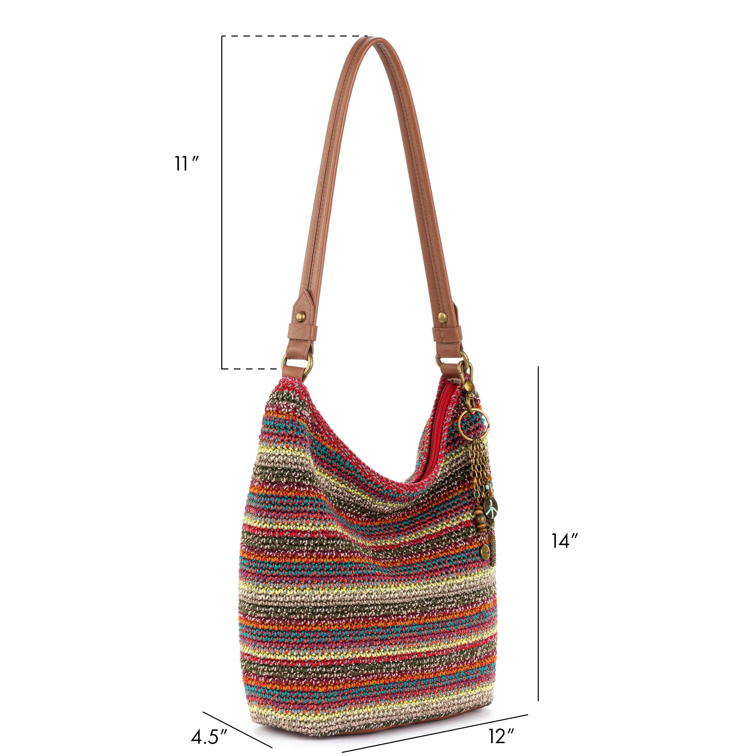 Sequoia Hobo Hand Crochet Sunset Stripe Bag - Boho Chic Crossbody Purse for Women, Perfect for Beach, Travel & Everyday Use