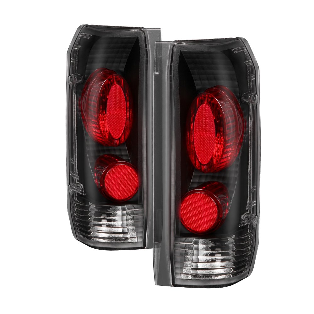 Jdragon Black Replacement Tail Lights for Ford F150 F250 Bronco 1987-1996 - Rear Brake Light Pair Set | Perfect for Off-Roading, Truck Upgrades & Classic Car Restoration