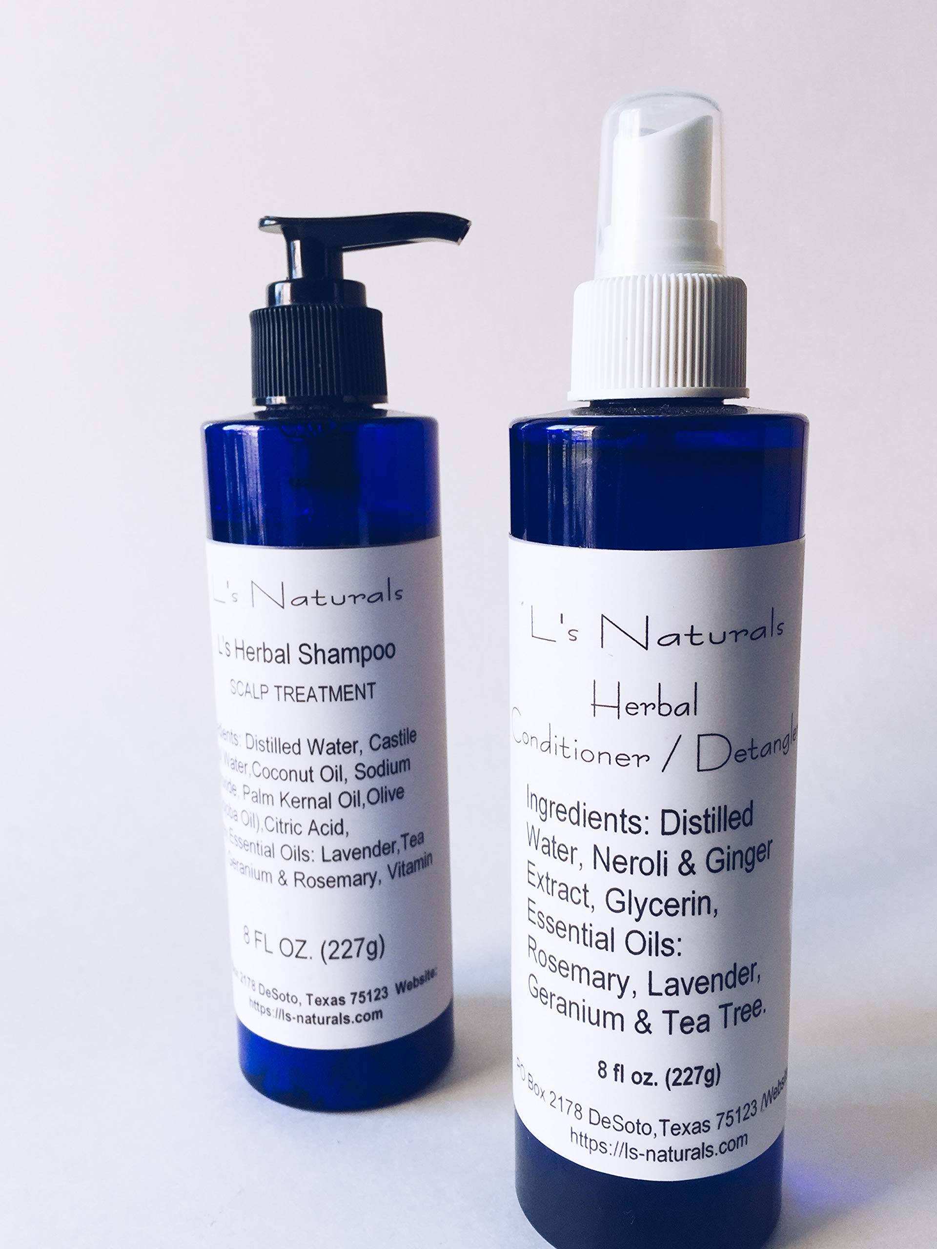 L's Naturals Herbal Shampoo & Conditioner Set - Sulfate Free, Organic Hair Care for Dry & Damaged Hair - Perfect for Daily Use & Salon Quality Results at Home