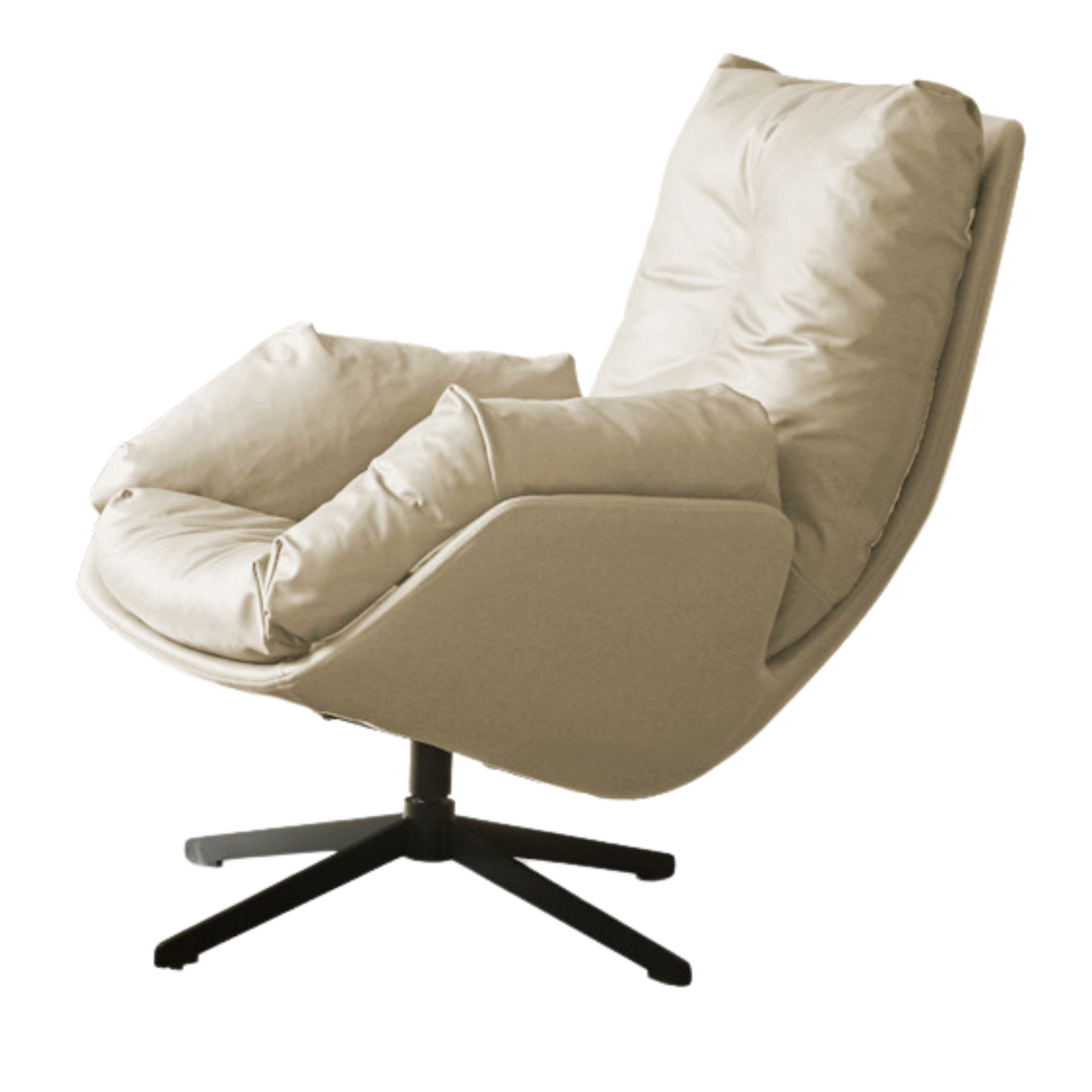 Luxury Italian Organic Leather Swivel Sofa Chair - Modern Living Room, Office & Lounge Seating for Home Decor