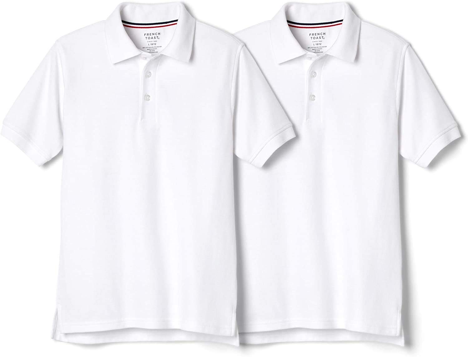 French Toast Boys' 2-Pack Short Sleeve Pique Polo Shirts - Comfortable Cotton Blend for Kids | School Uniform, Casual Wear & Special Occasions