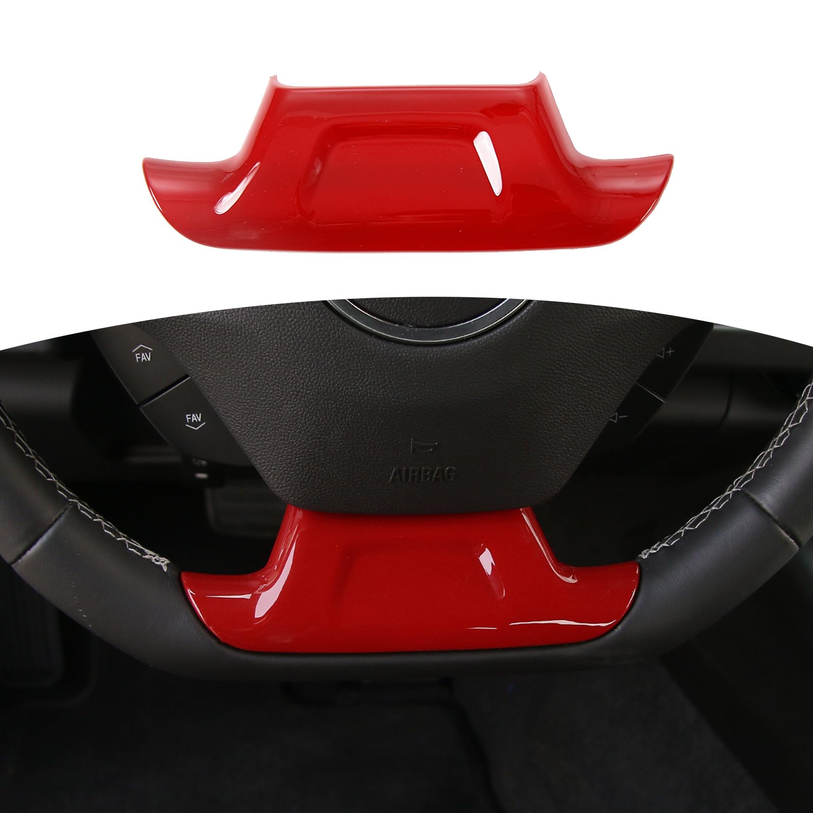 RT-TCZ Red Steering Wheel Panel Trim Sticker for 2017+ Chevy Camaro | Interior Accessories Upgrade | Perfect for Car Enthusiasts & Customization Projects