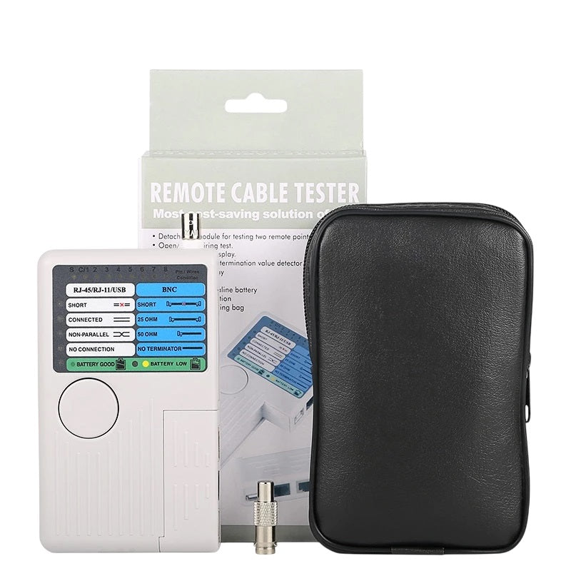 RJ11 RJ45 USB BNC 4-in-1 Cable Tester - Multifunction Network Connectivity Tester for Ethernet, Phone Lines, USB Devices & Security Cameras - Perfect for IT Professionals, Network Installations & Home Office Setup