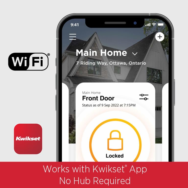 Kwikset Smart Lock with Fingerprint & Keyless Entry - Auto Locking, Satin Nickel Finish for Home Security & Smart Door Access